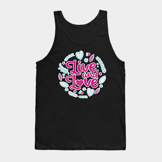 Live and Love Vapor Pastel Heart Pattern Tank Top by aaallsmiles